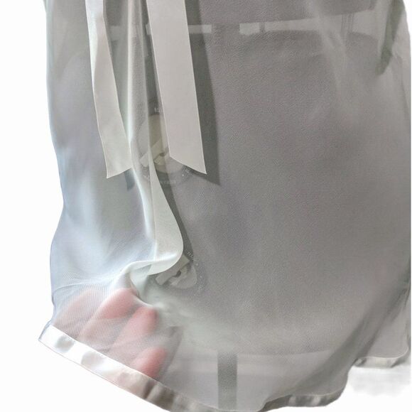 Women's Vintage Teddy Nighty in lvory with Mesh, Ribbon, and Lace, Size Large - Picture 4 of 8